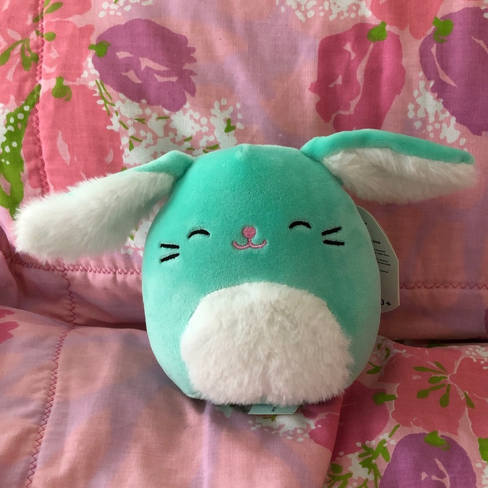NWT Squishmallows Plush Bunny Toy Mint Green Easter Rabbit Teal